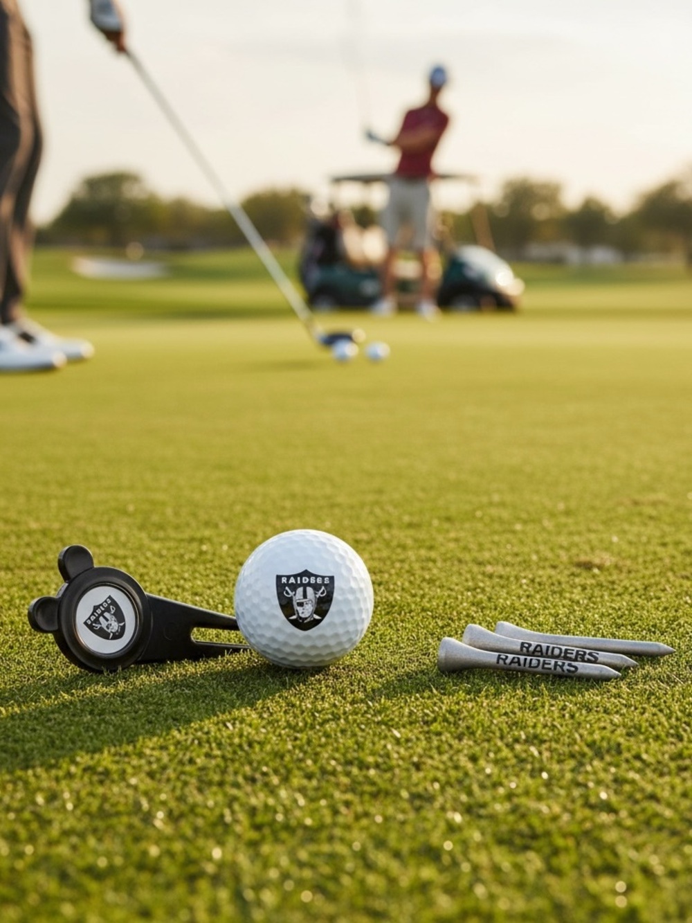NFL Raiders Golf Ball and Tee Set - Black and White